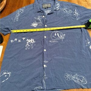 Brooklyn Cloth Short Sleeve Button Down Mens XL Blue Misfits Shirt